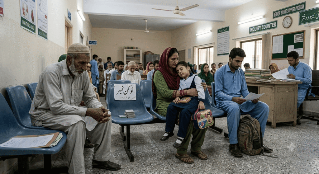 When Saima was in the queue at the District PBM office on that first day, she looked around at the other people waiting
